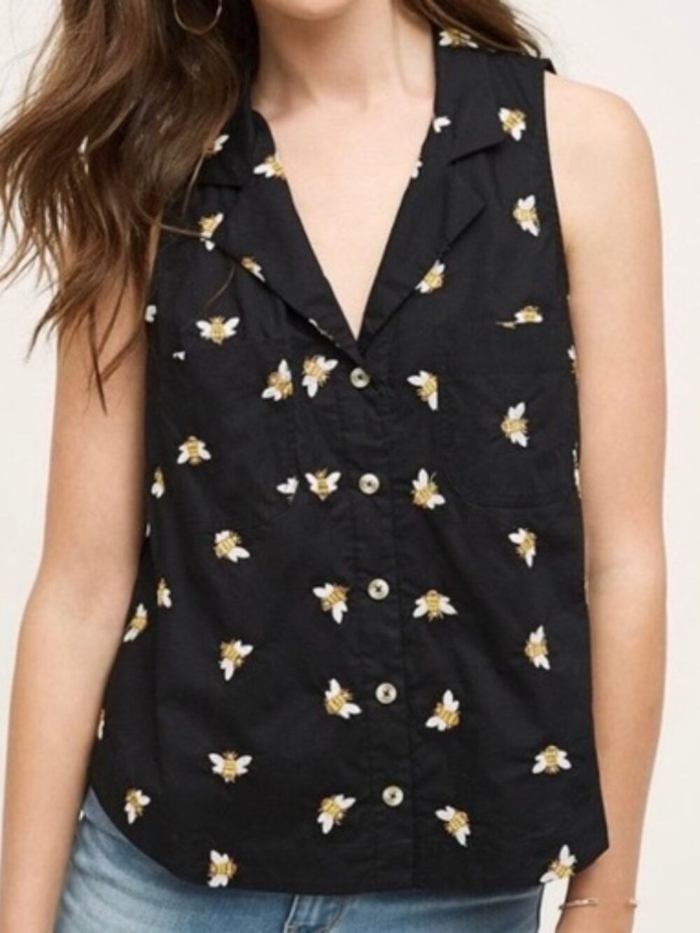 Anthropologie Winnie Buttondown Blouse Size 8